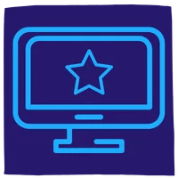 monitor with star on it icon