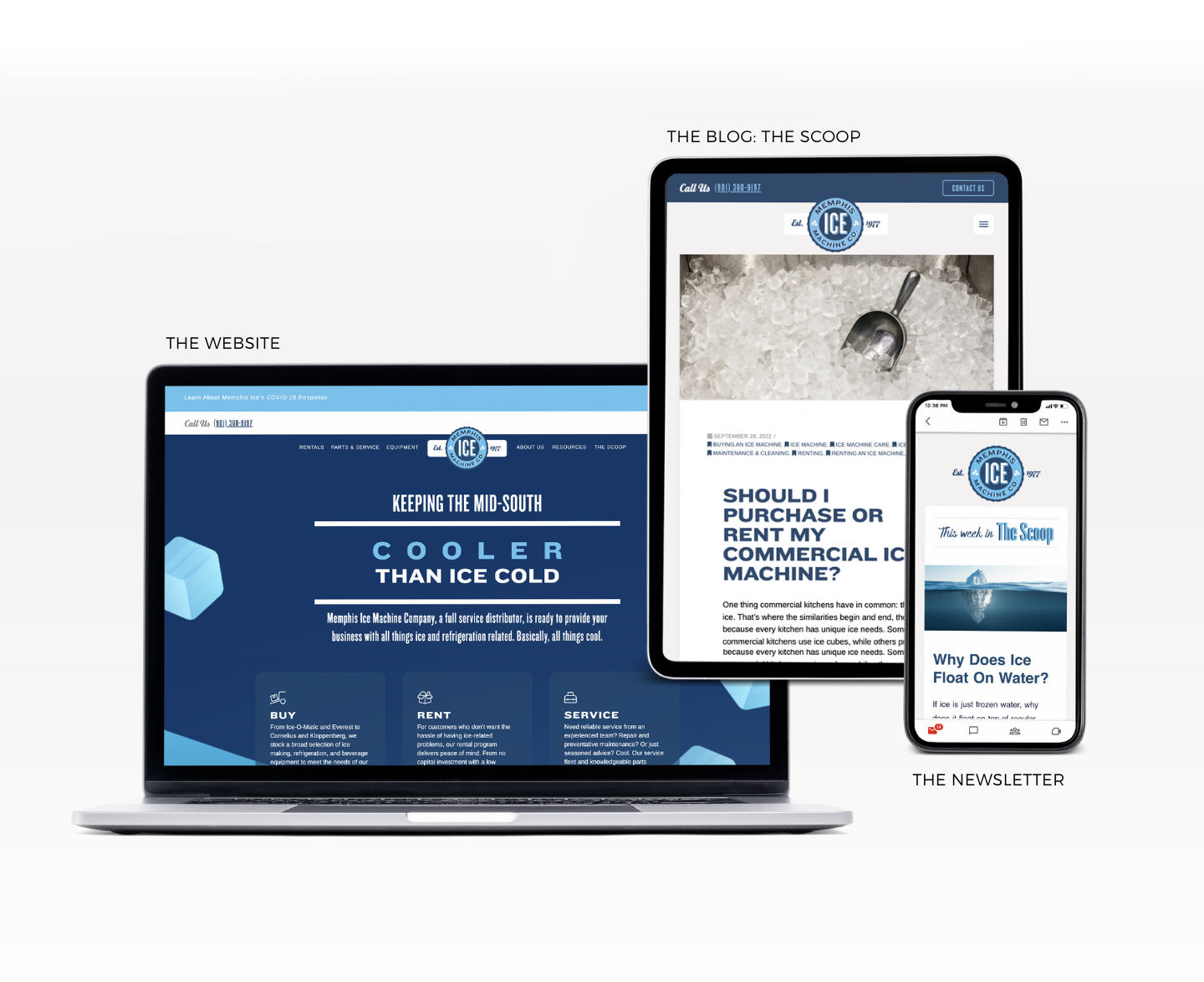 Memphis Ice website laptop phone tablet