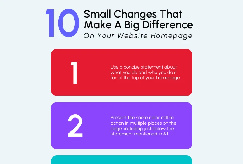 10 Small Changes that Make a Big Difference on your Homepage